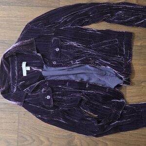Croft & Barrow Women's Deep Purple Velvet Jacket/ Size Med